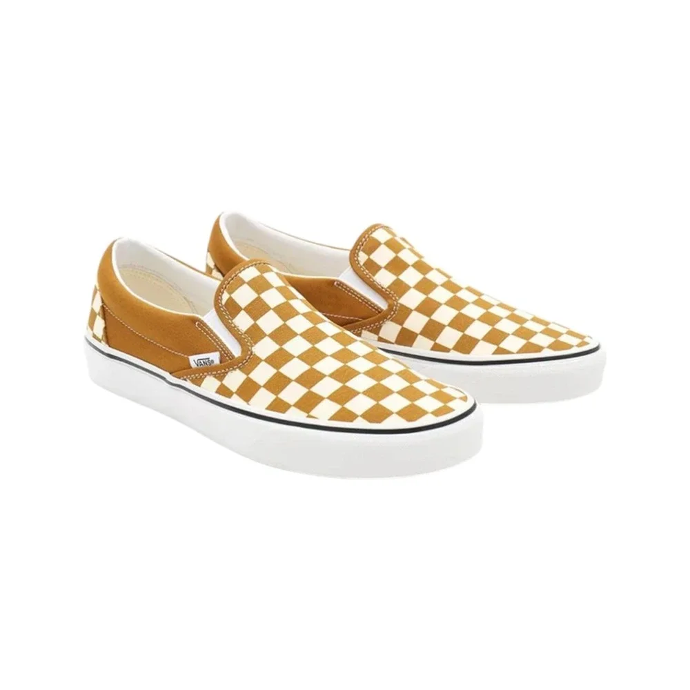 VANS Slip-On Men Size 10 Golden Brown NEW Checkerboard VN000D6YE2V Sneaker